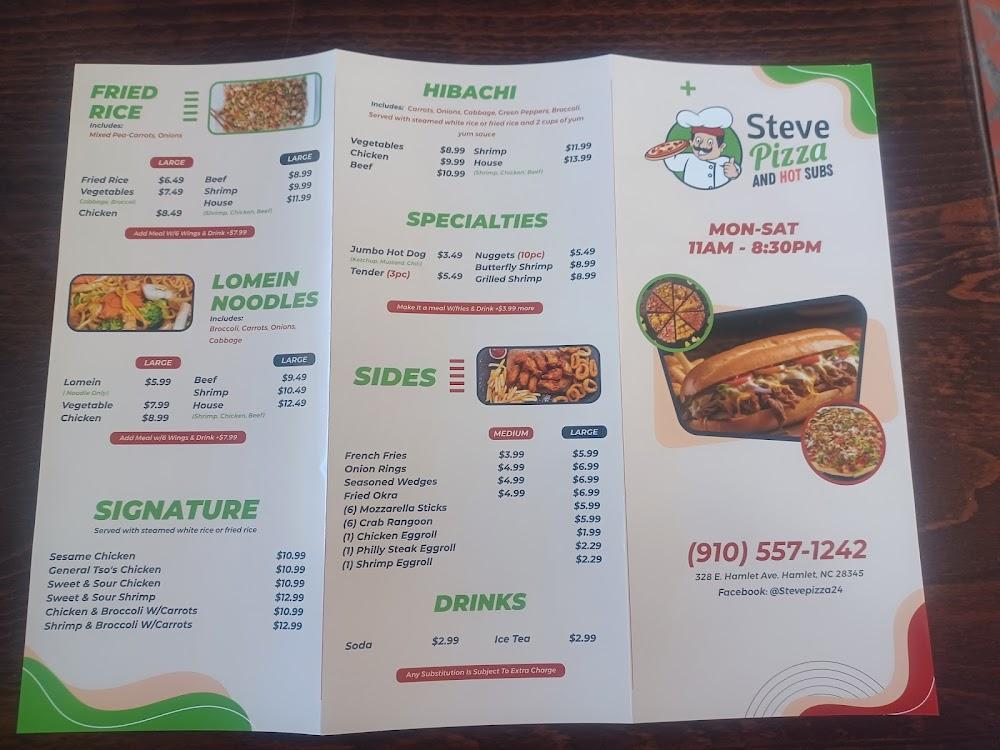 Steve Pizza and Hot Subs in Hamlet Menu image 3